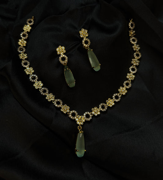 Rain drop AD stone Necklace